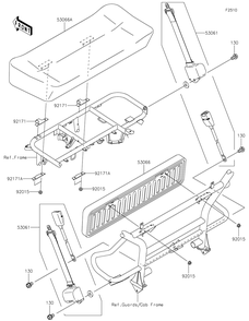 Seat Diagram and Parts List for KAF400TKS 2019 Kawasaki Lawn Tractor Accessories