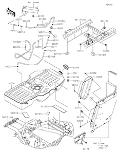 Fuel Tank 2 Diagram and Parts List for KRF1000CMFNN 2021 Kawasaki Lawn Tractor Accessories