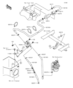 Fuel Pump Diagram and Parts List for KAF400GGF 2016 Kawasaki Lawn Tractor Accessories
