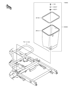 Optional Parts(Frame) Diagram and Parts List for KAF400FGF 2016 Kawasaki Lawn Tractor Accessories