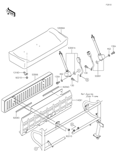 Seat Diagram and Parts List for KAF620MLF 2020 Kawasaki Lawn Tractor Accessories
