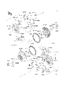 Rear Hubs/Brakes Diagram and Parts List for KAF400A7F 2007 & Prior Kawasaki Lawn Tractor Accessories