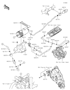 Fuel Evaporative System Diagram and Parts List for KRF800FLF 2020 Kawasaki Lawn Tractor Accessories
