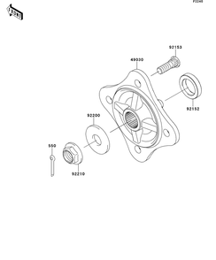 Rear Hubs/Brakes Diagram and Parts List for KRT750CCF 2012 Kawasaki Lawn Tractor Accessories