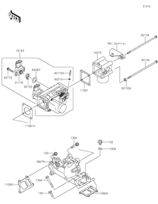 Throttle Diagram and Parts List for KAF620MLF 2020 Kawasaki Lawn Tractor Accessories