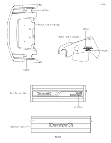 Decals Diagram and Parts List for KAF400TNFNN 2022 Kawasaki Lawn Tractor Accessories