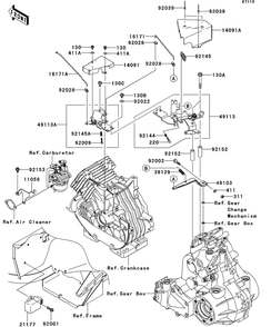 Control Diagram and Parts List for KAF400DEF 2014 Kawasaki Lawn Tractor Accessories