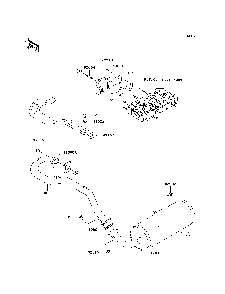 Muffler Diagram and Parts List for KAF950B7F 2007 & Prior Kawasaki Lawn Tractor Accessories