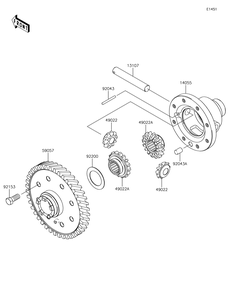 Differential Diagram and Parts List for KAF400JKF 2019 Kawasaki Lawn Tractor Accessories