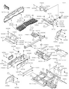Frame Fittings-Rear Diagram and Parts List for KAF820CMFNL 2021 Kawasaki Lawn Tractor Accessories