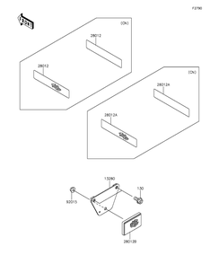 Reflectors Diagram and Parts List for KAF400DFF 2015 Kawasaki Lawn Tractor Accessories