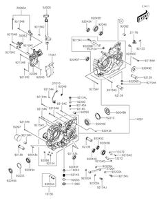 Crankcase Diagram and Parts List for KAF700CMFNN 2021 Kawasaki Lawn Tractor Accessories