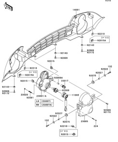 Headlight Diagram and Parts List for KAF400DEF 2014 Kawasaki Lawn Tractor Accessories