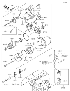 Starter Motor Diagram and Parts List for KAF620RHF 2017 Kawasaki Lawn Tractor Accessories