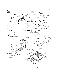 Frame Fittings Diagram and Parts List for KAF620MDF 2013 Kawasaki Lawn Tractor Accessories