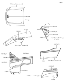 Decals(Orange)(Ghf) Diagram and Parts List for KRF800GHF 2017 Kawasaki Lawn Tractor Accessories