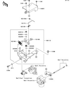 Control Diagram and Parts List for KAF620SDF 2013 Kawasaki Lawn Tractor Accessories
