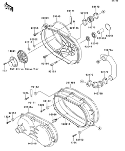 Converter Cover Diagram and Parts List for KAF950GDF 2013 Kawasaki Lawn Tractor Accessories