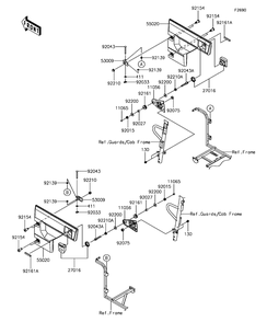 Door Diagram and Parts List for KAF820GHF 2017 Kawasaki Lawn Tractor Accessories