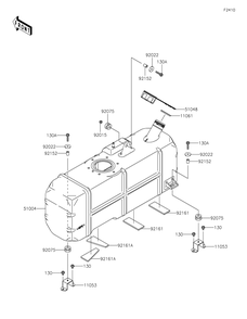 Fuel Tank Diagram and Parts List for KAF620RMFNN 2021 Kawasaki Lawn Tractor Accessories