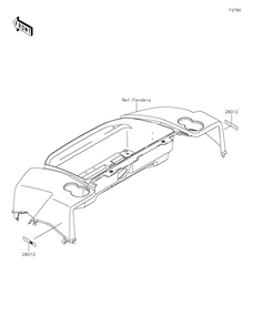 Reflectors Diagram and Parts List for KAF620MLF 2020 Kawasaki Lawn Tractor Accessories