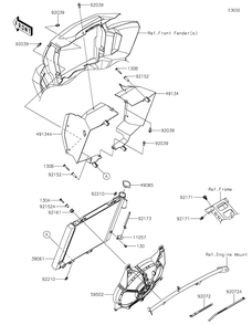 Radiator Diagram and Parts List for KRF1000ALF 2020 Kawasaki Lawn Tractor Accessories