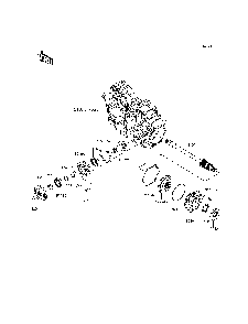 Front Bevel Gear Diagram and Parts List for KRF800CEF 2014 Kawasaki Lawn Tractor Accessories