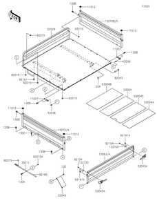 Carrier Diagram and Parts List for KAF620PMFNN 2021 Kawasaki Lawn Tractor Accessories