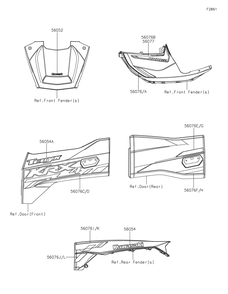 Decals(Green)(Cpfnn/Cpfnl) Diagram and Parts List for KRT1000CPFNN 2023 Kawasaki Lawn Tractor Accessories
