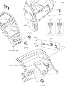 Ignition Switch Diagram and Parts List for KRF1000BMFNL 2021 Kawasaki Lawn Tractor Accessories