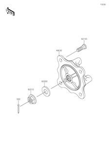 Front Hubs/Brakes Diagram and Parts List for KAF820BJF 2018 Kawasaki Lawn Tractor Accessories