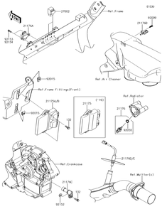 Fuel Injection Diagram and Parts List for KRF800GJF 2018 Kawasaki Lawn Tractor Accessories
