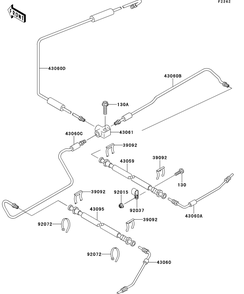 Brake Piping Diagram and Parts List for KAF950GDF 2013 Kawasaki Lawn Tractor Accessories