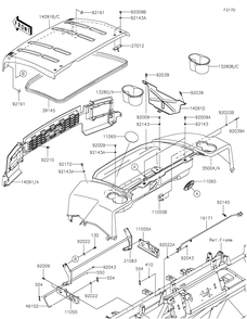 Fenders Diagram and Parts List for KAF620WLS 2020 Kawasaki Lawn Tractor Accessories