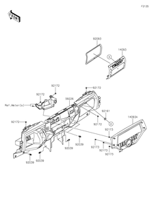 Front Box Diagram and Parts List for KRT800LPFNN 2023 Kawasaki Lawn Tractor Accessories