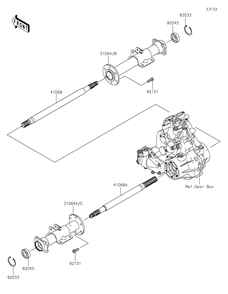 Rear Axle Diagram and Parts List for KAF400PLS 2020 Kawasaki Lawn Tractor Accessories