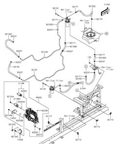 Fuel Pump Diagram and Parts List for KAF1000EGF 2016 Kawasaki Lawn Tractor Accessories
