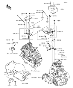 Control Diagram and Parts List for KAF400EGF 2016 Kawasaki Lawn Tractor Accessories