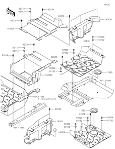 Frame Fittings 2 Diagram and Parts List for KRT1000BPFNL 2023 Kawasaki Lawn Tractor Accessories