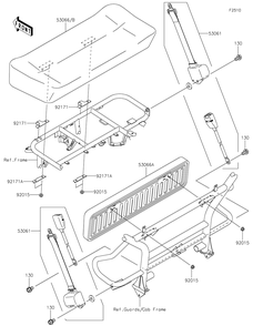 Seat Diagram and Parts List for KAF400HHF 2017 Kawasaki Lawn Tractor Accessories