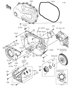 Converter Cover Diagram and Parts List for KAF820FGF 2016 Kawasaki Lawn Tractor Accessories