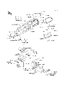 Front Box Diagram and Parts List for KRF750RDF 2013 Kawasaki Lawn Tractor Accessories