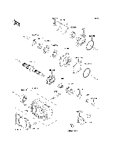Bevel Gear Case Diagram and Parts List for KAF620H7F 2007 & Prior Kawasaki Lawn Tractor Accessories