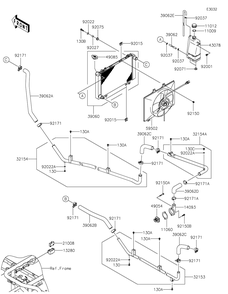 Radiator 1 Diagram and Parts List for KAF620PMFNN 2021 Kawasaki Lawn Tractor Accessories