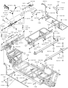 Part Location Diagram of 31064-0664 Kawasaki Pipe-Comp, Seat Side, Lh