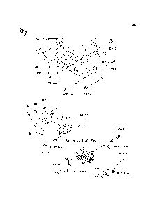 Engine Mount Diagram and Parts List for KAF950C7F 2007 & Prior Kawasaki Lawn Tractor Accessories