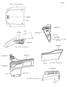Decals(Gray)(Gjfa) Diagram and Parts List for KRF800GJFA 2018 Kawasaki Lawn Tractor Accessories