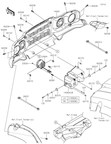 Headlight Diagram and Parts List for KAF400SKS 2019 Kawasaki Lawn Tractor Accessories