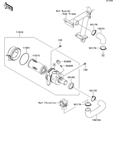 Air Cleaner Diagram and Parts List for KAF620SDF 2013 Kawasaki Lawn Tractor Accessories