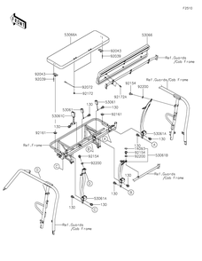 Seat Diagram and Parts List for KAF820FNFNN 2022 Kawasaki Lawn Tractor Accessories
